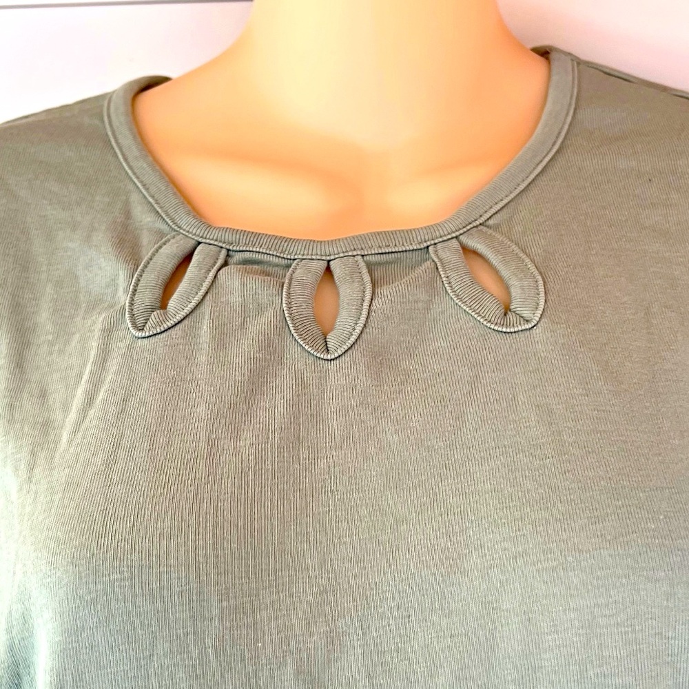 Bcasual - Grey Green 3/4,sleeve Fancy top